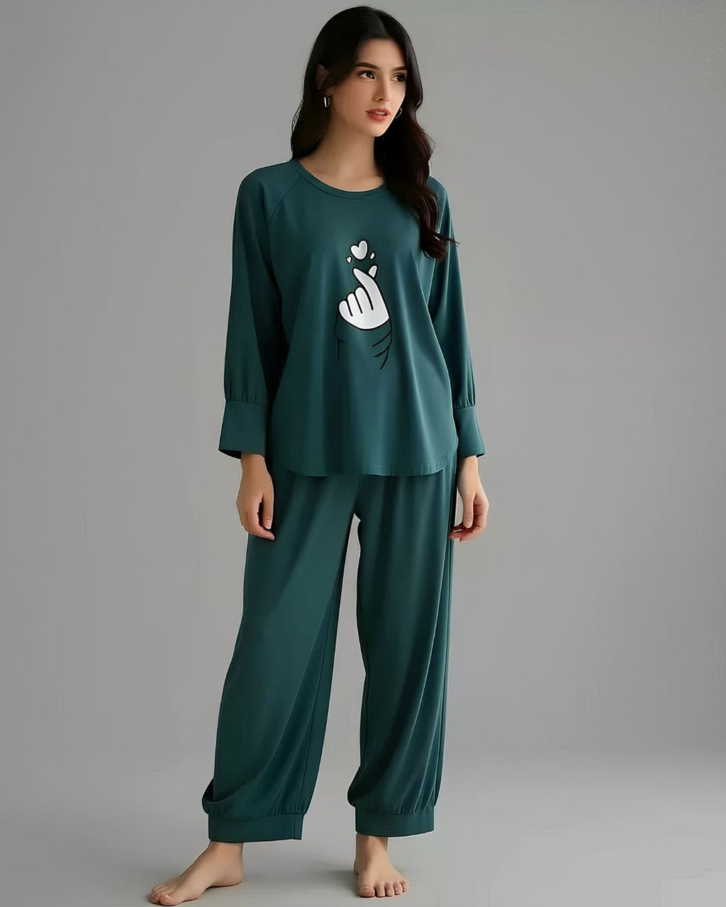 2 Pcs Women's Stitched Cotton Jersey Printed Night Suit