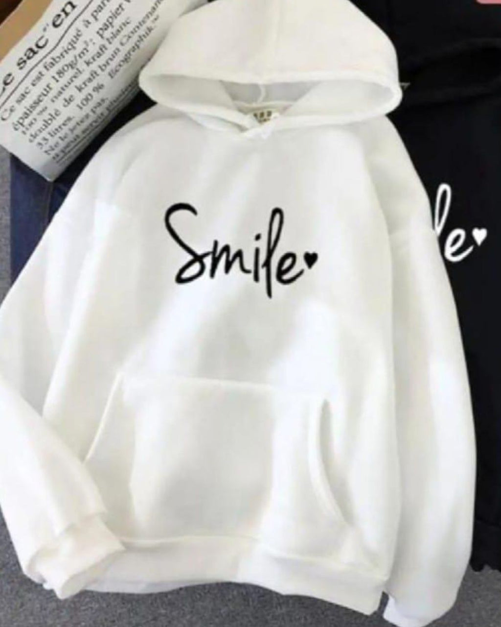 1 Pc Women's Stitched Fleece Printed Pullover Hoodie