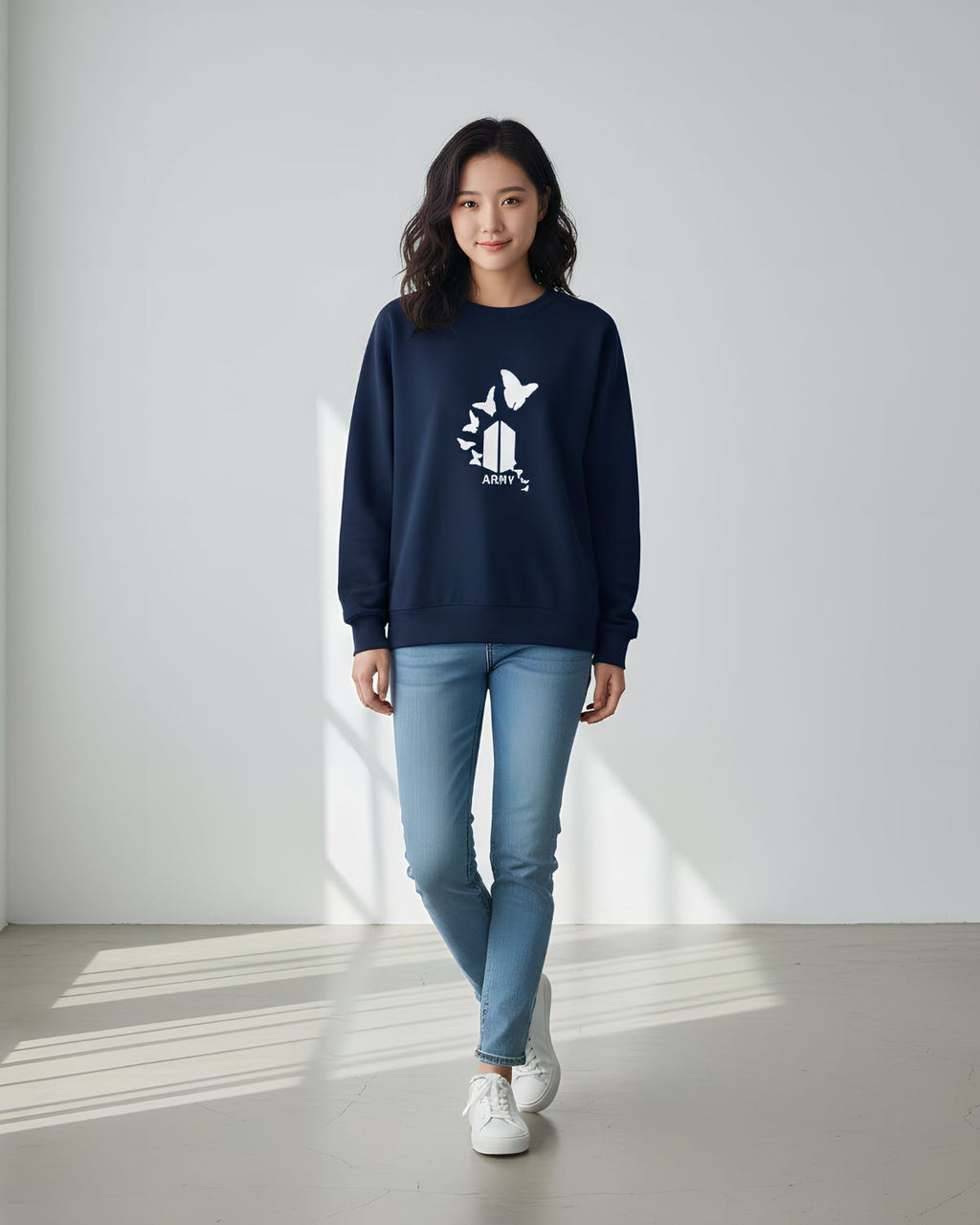 1 Pc Women's Stitched Fleece Printed Sweat Shirt