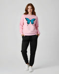 2 Pcs Women's Stitched Fleece Printed Sweatshirt Tracksuit
