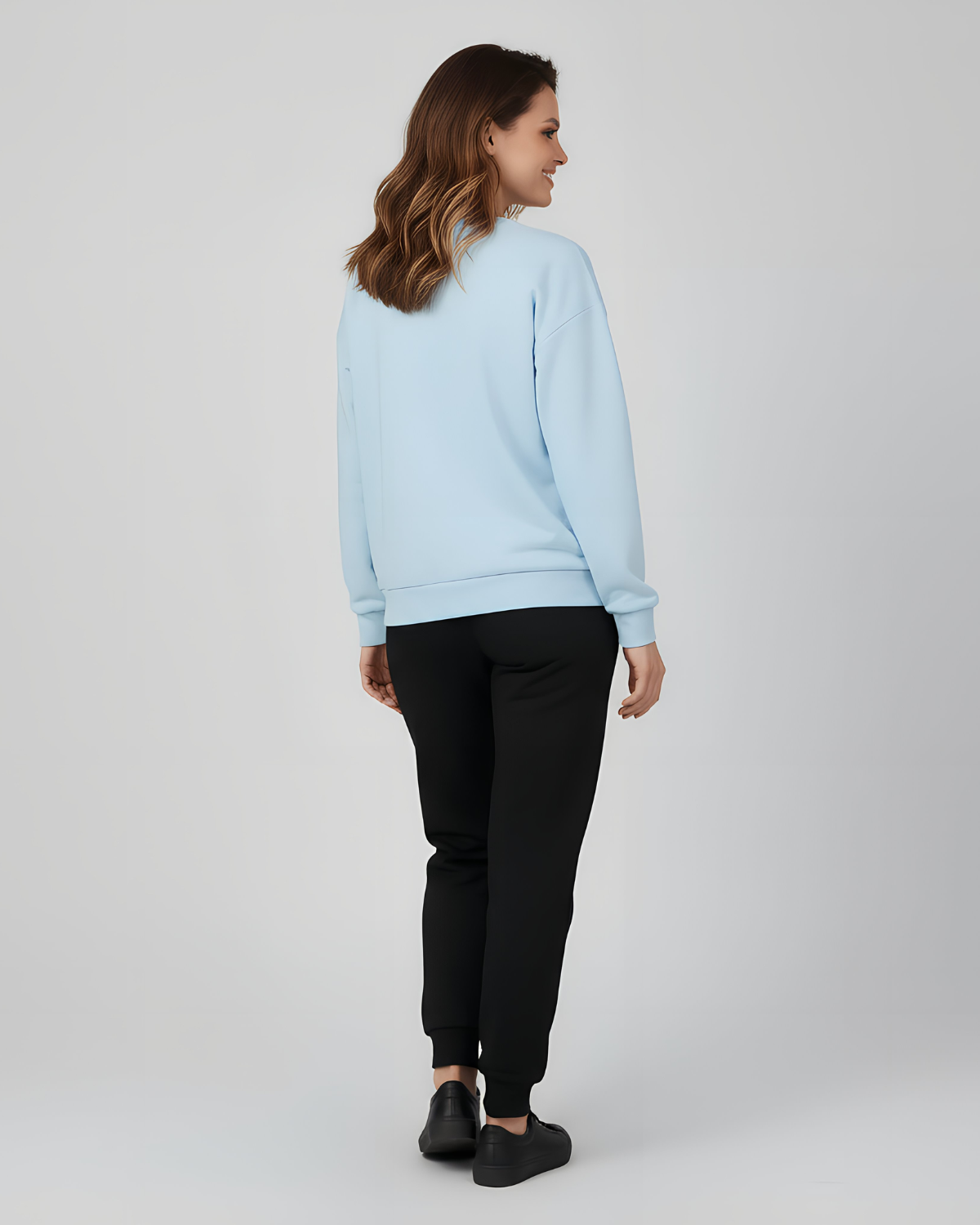 2 Pcs Women's Stitched Fleece Printed Sweatshirt Tracksuit