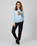 2 Pcs Women's Stitched Fleece Printed Sweatshirt Tracksuit