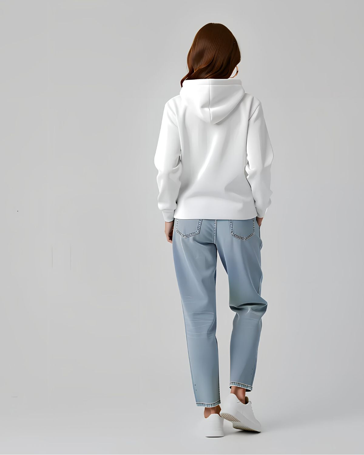 1 Pc Women's Stitched Fleece Printed Pullover Hoodie