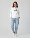 1 Pc Women's Stitched Fleece Printed Pullover Hoodie