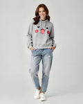 1 Pc Women's Stitched Fleece Printed Pullover Hoodie