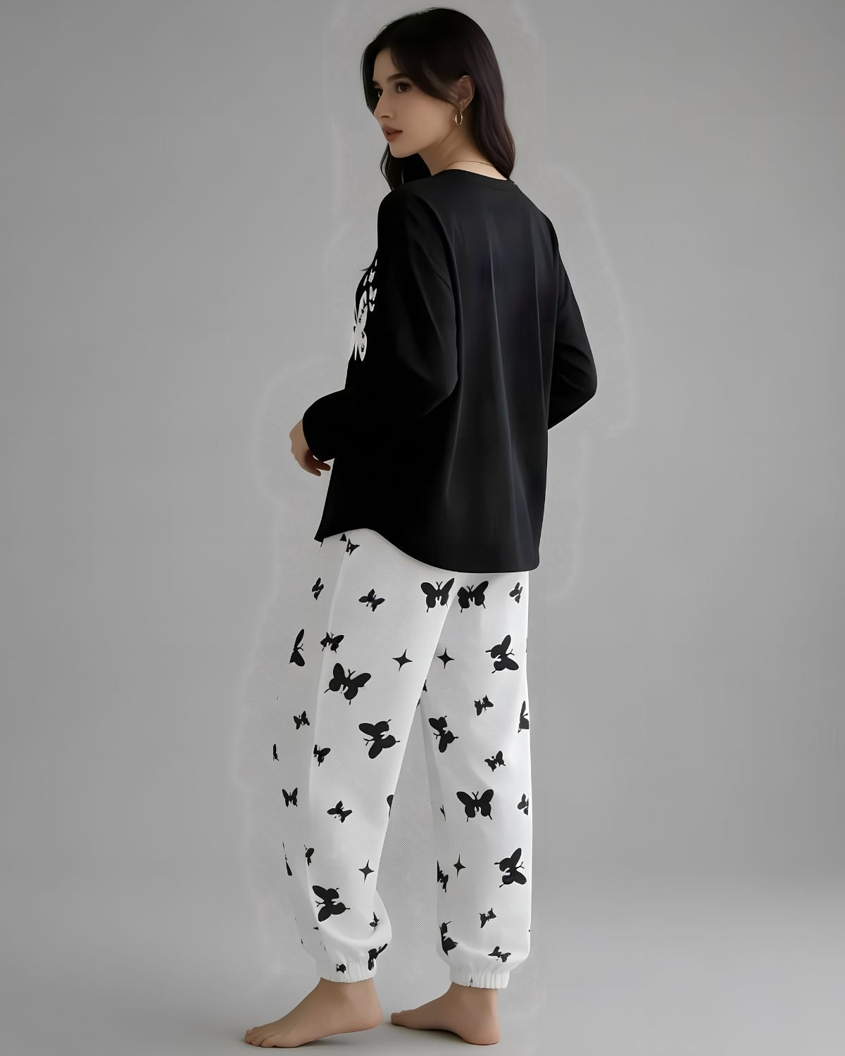 2 Pcs Women's Stitched Printed Night Suit