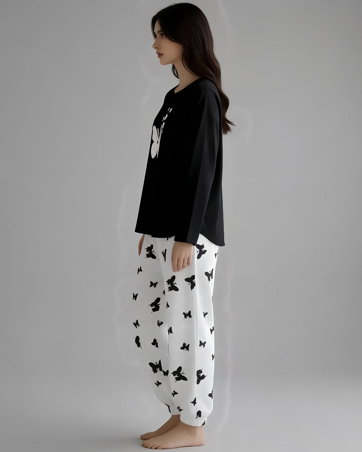 2 Pcs Women's Stitched Printed Night Suit