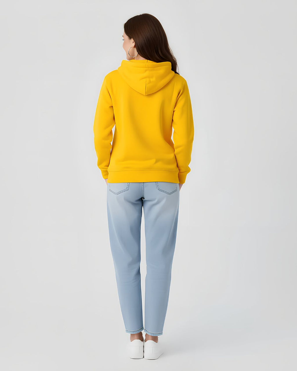 1 Pc Women's Stitched Fleece Printed Pullover Hoodie