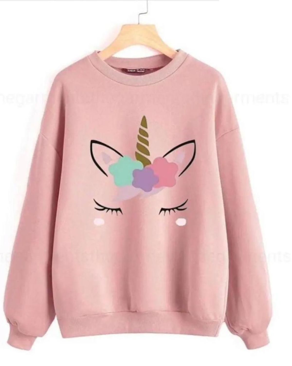 1 Pc Women's Stitched Fleece Printed Sweat Shirt