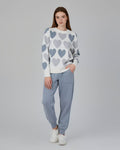 2 Pcs Women's Stitched Fleece Printed Sweatshirt Tracksuit