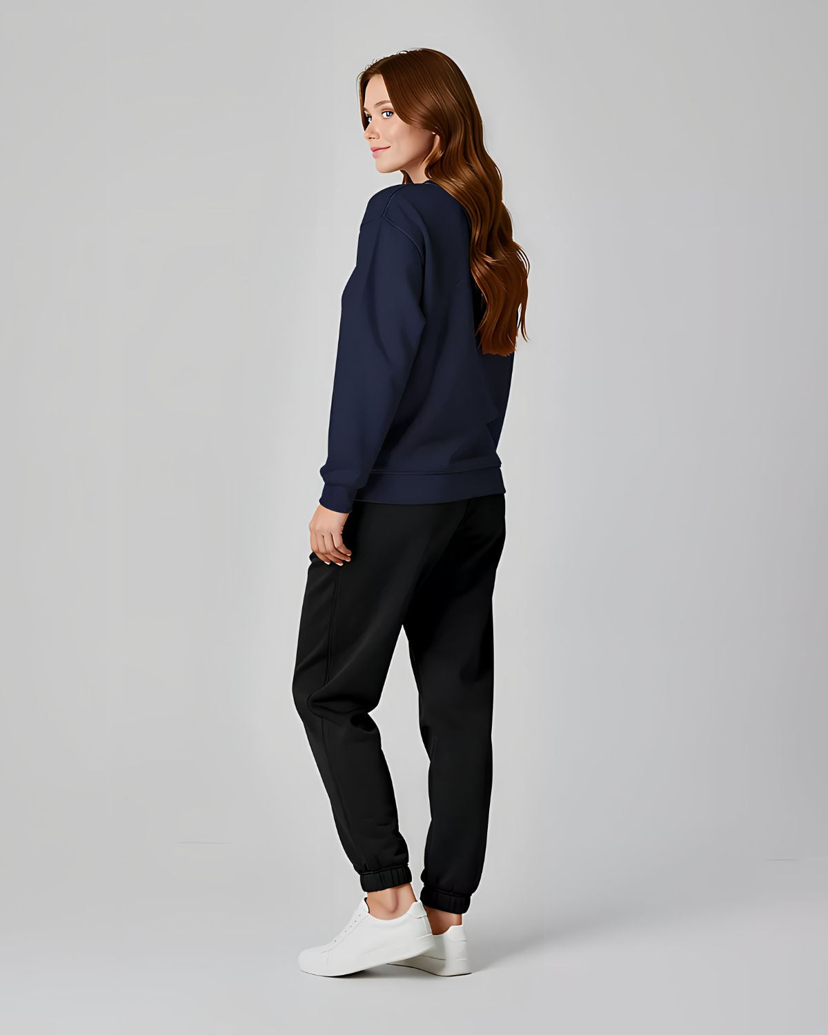 2 Pcs Women's Stitched Fleece Printed Sweatshirt Tracksuit