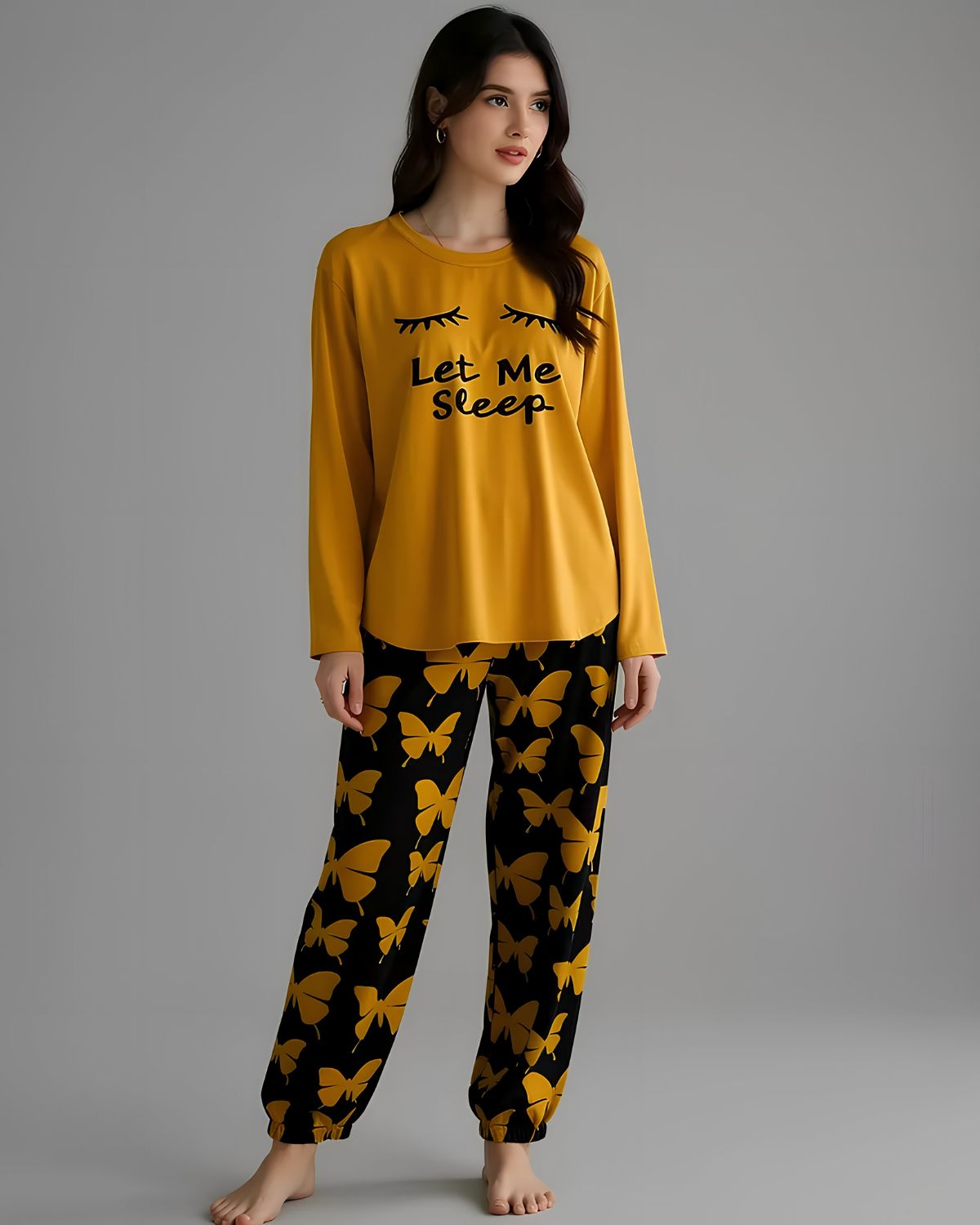 2 Pcs Women's Stitched Printed Night Suit