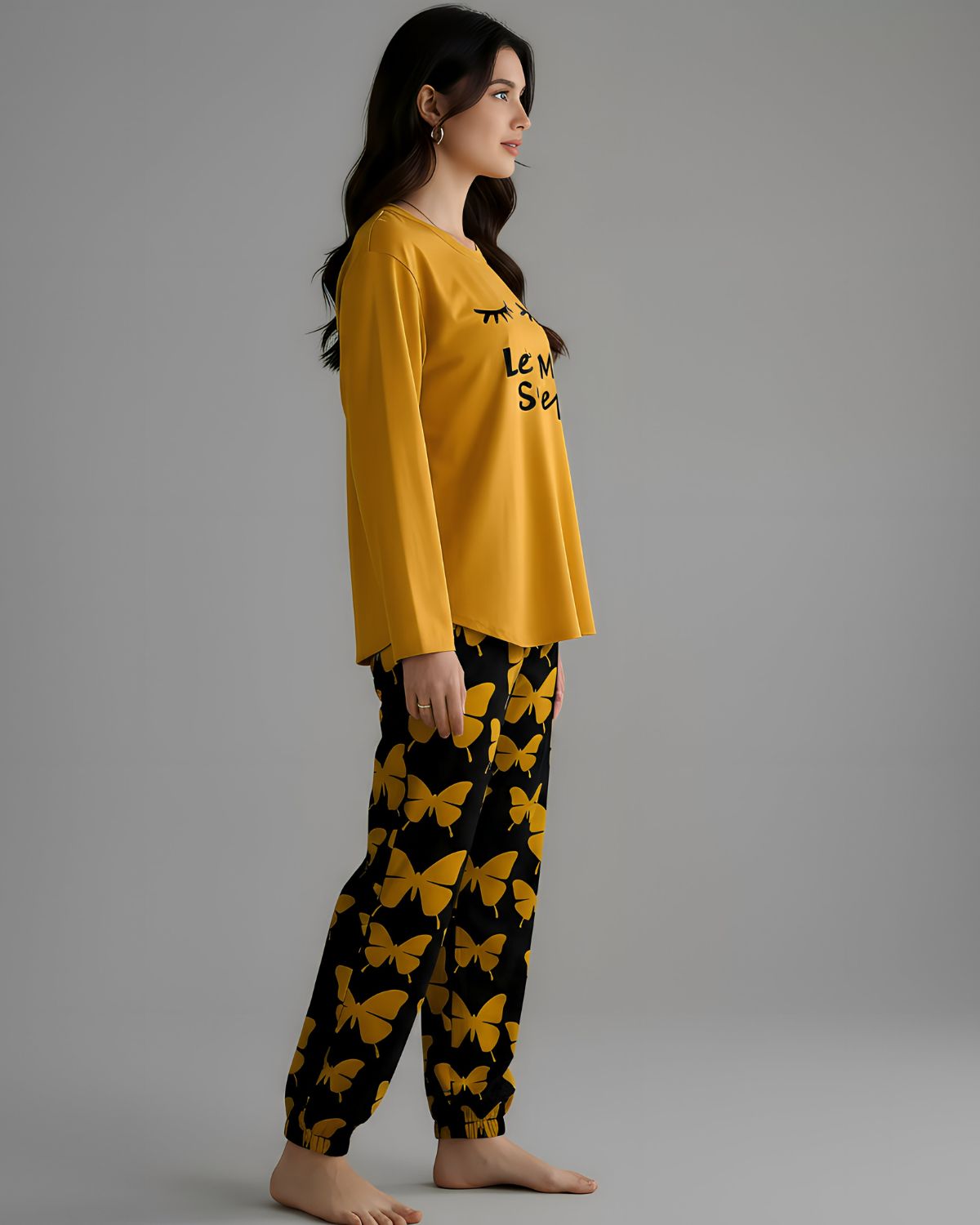 2 Pcs Women's Stitched Printed Night Suit