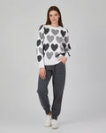 2 Pcs Women's Stitched Fleece Printed Sweatshirt Tracksuit