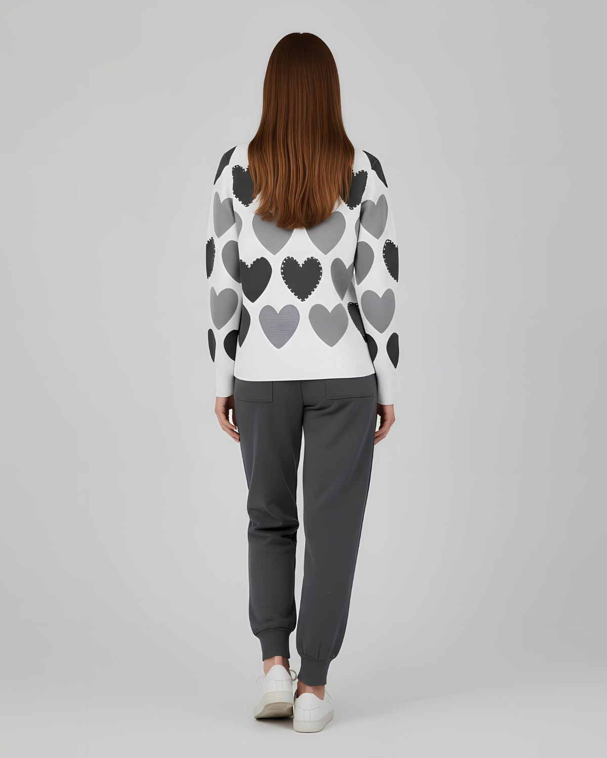 2 Pcs Women's Stitched Fleece Printed Sweatshirt Tracksuit