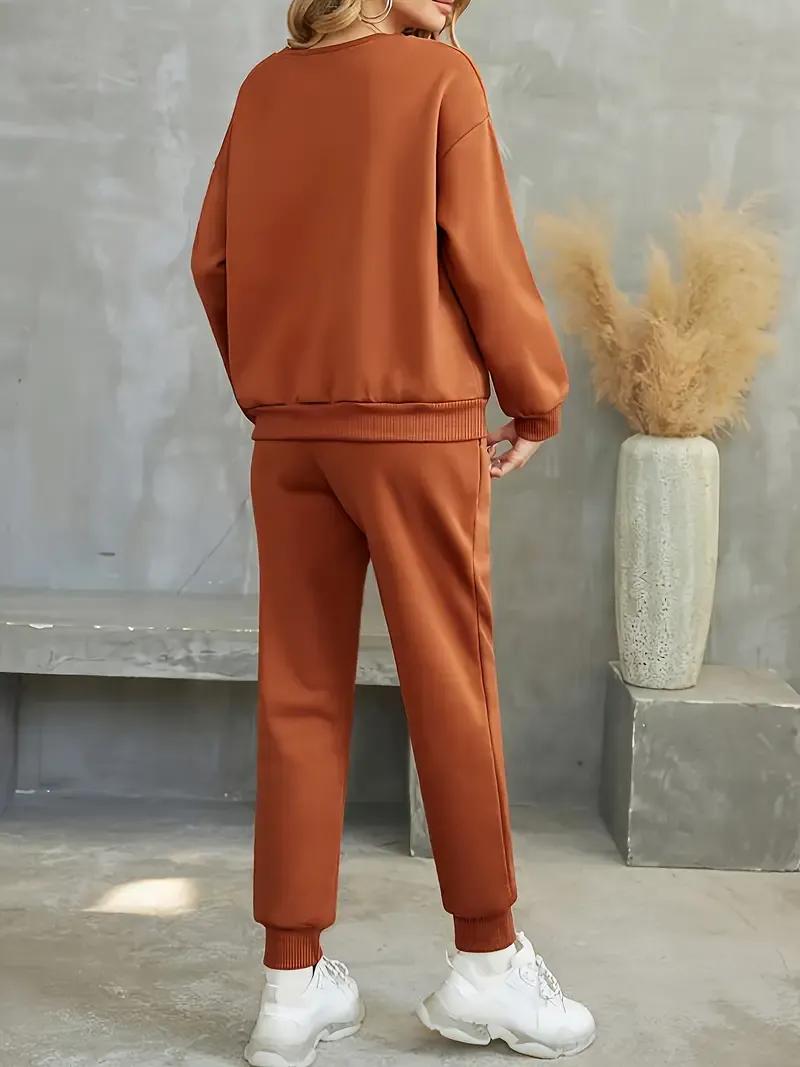 2 Pcs Women's Stitched Soft and Shining Fleece Plain Tracksuit