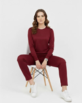 2 Pcs Women's Stitched Micro Interlock Printed Tracksuit simple plain