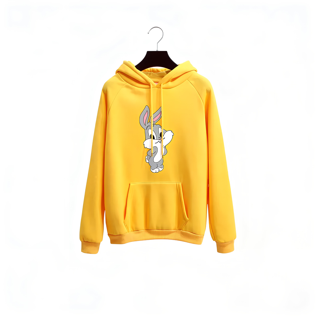 1 Pc Women's Stitched Fleece Printed Pullover Hoodie